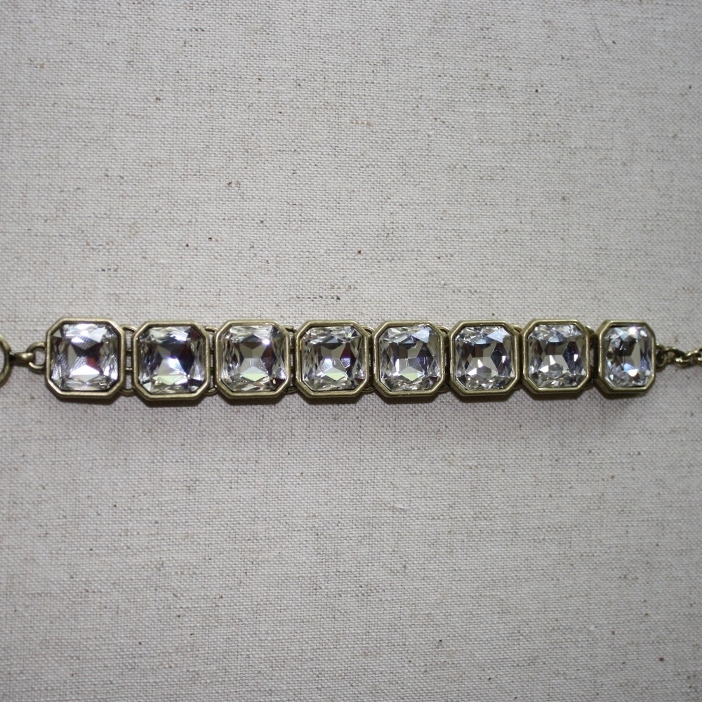 Retro Glam Square Cut Crystal Bracelet - Picture 1 of 2